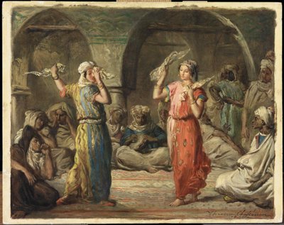 Dançarinos argelinos. The Handkerchief Dance, 1849. de Théodore Chassériau