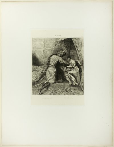 Ele a sufoca, prato treze de Otelo de Théodore Chassériau