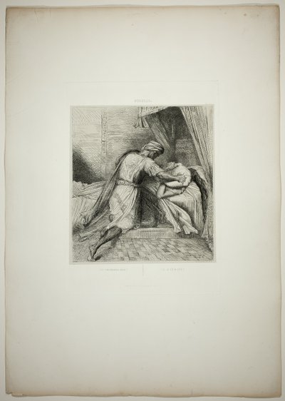 Ele sufoca-a, prato treze de Otelo de Théodore Chassériau