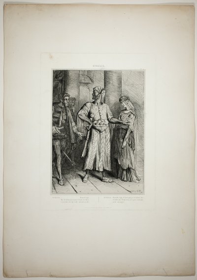 Honesto Iago, a minha Desdémona devo deixar-te, prato quatro de Otelo de Théodore Chassériau
