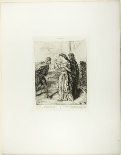 Portanto, seja Feliz Cássio, placa 6 (ato 3, cena 3) de Otelo de Théodore Chassériau