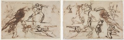 Géricault - Folha de esboços (frente) Folha de esboços (verso), 1819 de Theodore Gericault