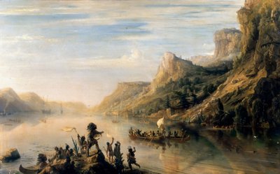 Jacques Cartier descobriu o rio São Lourenço em 1535 de Jean Antoine Theodore Gudin