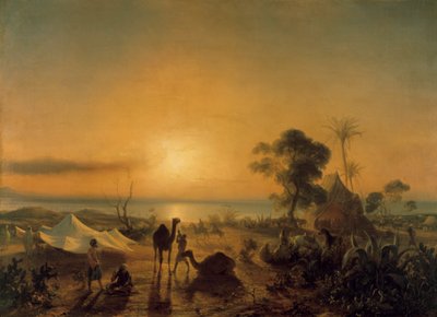 O acampamento em Staoueli, 1830. de Jean Antoine Theodore Gudin