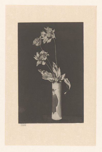 Flores em um vaso com motivos chineses A China de Théodore Roussel (signed by artist)