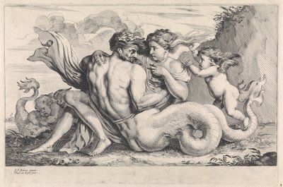 Sirene e tritão Figuras mitológicas (título da série) de Théodorus van Kessel
