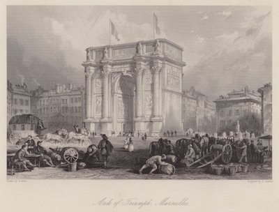 Arco do Triunfo, Marselha (gravura) de Thomas (after) Allom