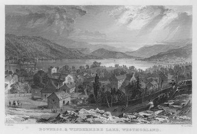 Bowness, e Windermere Lake, Westmorland (gravura) de Thomas (after) Allom