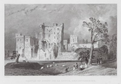 Castelo de Ashby de la Zouch, Leicestershire (gravura) de Thomas (after) Allom