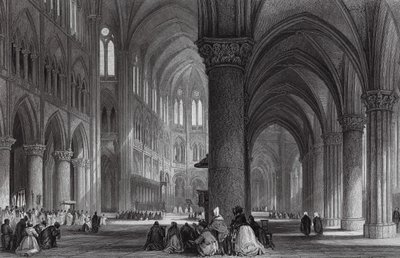 Catedral de Notre Dame, Paris (gravura) de Thomas (after) Allom