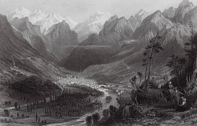 Cauterets, nos Pirinéus (gravura) de Thomas (after) Allom