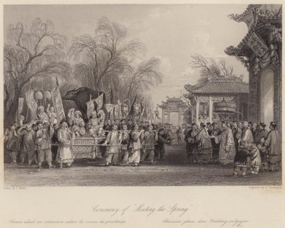 Cerimônia de "Encontro com a Primavera" (gravura) de Thomas (after) Allom