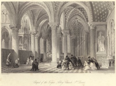 Capela da Igreja da Abadia Virgem, St Denis (gravura) de Thomas (after) Allom