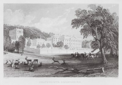Chatsworth, Derbyshire (gravura) de Thomas (after) Allom