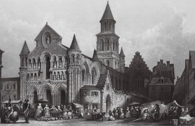 Igreja de Notre Dame, Poitiers (gravura) de Thomas (after) Allom