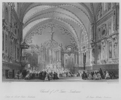 Igreja de St Taur, Toulouse (gravura) de Thomas (after) Allom