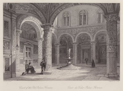 Tribunal do Palácio Velho, Florença (gravura) de Thomas (after) Allom