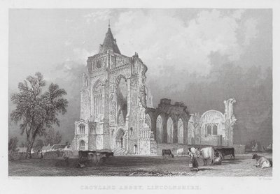 Croyland Abbey, Lincolnshire (gravura) de Thomas (after) Allom