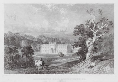 Donnington Hall, Leicestershire (gravura) de Thomas (after) Allom