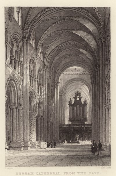 Catedral de Durham, da Nave (gravura) de Thomas (after) Allom