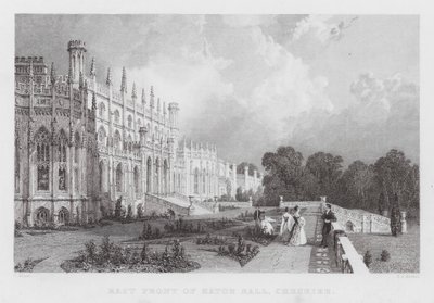 Frente Leste de Eaton Hall, Cheshire (gravura) de Thomas (after) Allom