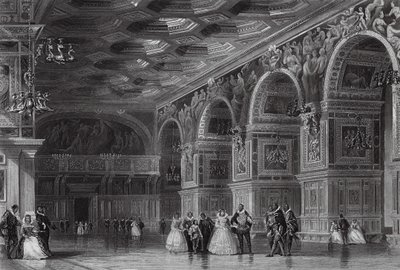 Galeria de Henrique II em Fontainebleau (gravura) de Thomas (after) Allom