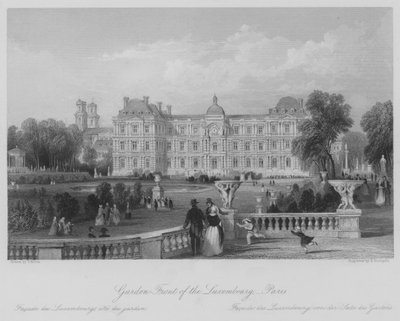 Garden-Front of the Luxembourg, Paris (gravura) de Thomas (after) Allom