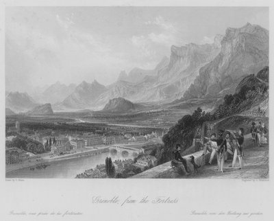 Grenoble, da Fortaleza (gravura) de Thomas (after) Allom