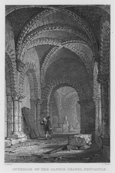 Interior da Capela do Castelo, Newcastle (gravura) de Thomas (after) Allom