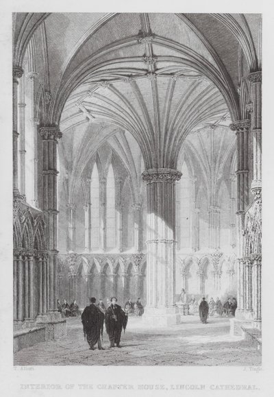 Interior da Casa Capitular, Catedral de Lincoln (gravura) de Thomas (after) Allom