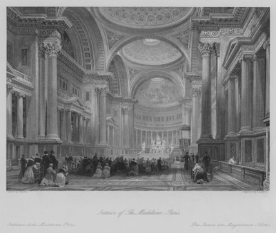 Interior da Madeleine, Paris (gravura) de Thomas (after) Allom