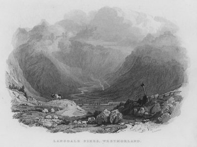 Langdale Pikes, Westmorland (gravura) de Thomas (after) Allom
