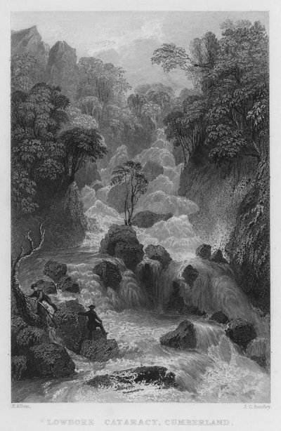 Lowdore Cataract, Cumberland (gravura) de Thomas (after) Allom