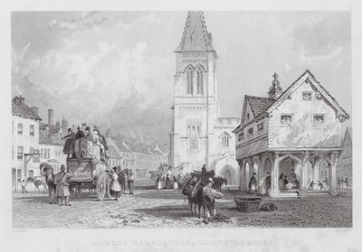 Market Harborough, Leicestershire (gravura) de Thomas (after) Allom