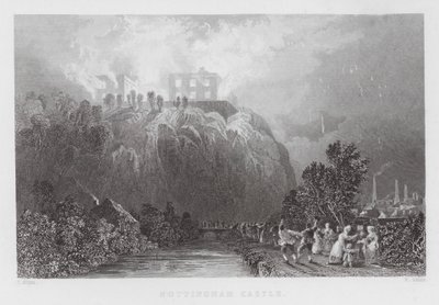 Castelo de Nottingham (gravura) de Thomas (after) Allom