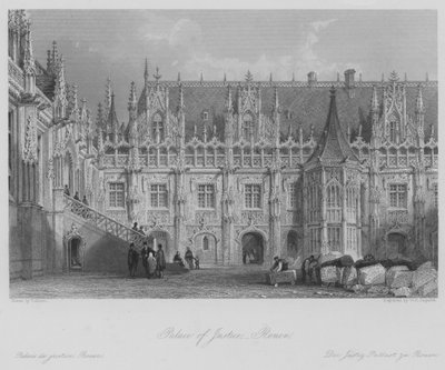 Palácio da Justiça, Rouen (gravura) de Thomas (after) Allom