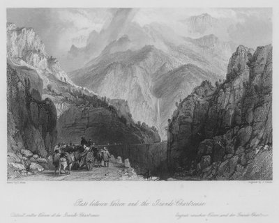 Passe entre Voiron e o Grande-Chartreuse (gravura) de Thomas (after) Allom
