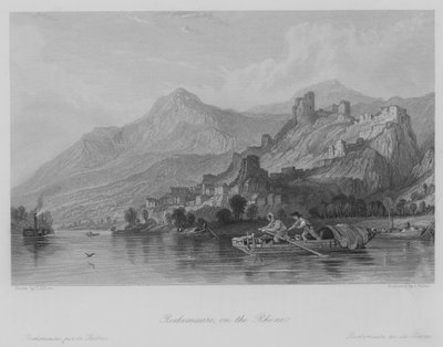 Rochemaure, no Ródano (gravura) de Thomas (after) Allom