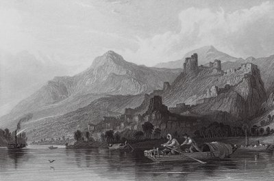 Rochemaure, no Ródano (gravura) de Thomas (after) Allom