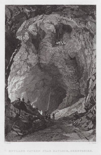 Rutland Cavern, perto de Matlock, Derbyshire (gravura) de Thomas (after) Allom