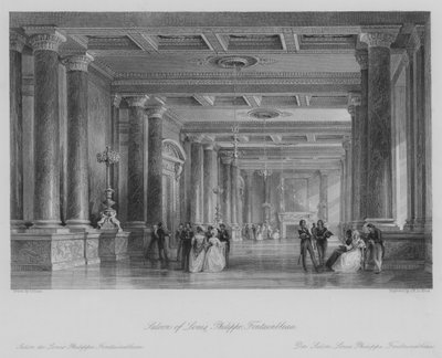 Saloon of Louis Philippe, Fontainbleau (gravura) de Thomas (after) Allom