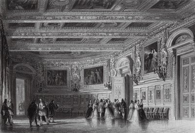 Salão de Luís XIII, Fontainebleau (gravura) de Thomas (after) Allom