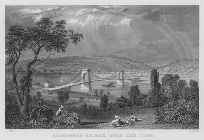 Ponte de Scotswood, sobre o Tyne (gravura) de Thomas (after) Allom