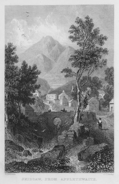 Skiddaw, de Applethwaite (gravura) de Thomas (after) Allom