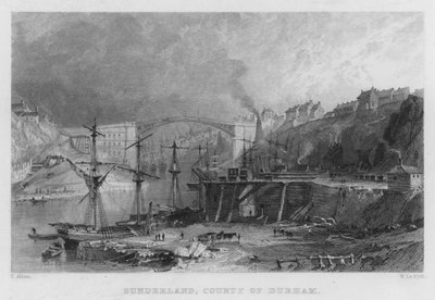 Sunderland, Condado de Durham (gravura) de Thomas (after) Allom