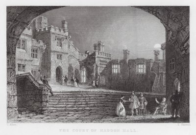 A Corte de Haddon Hall (gravura) de Thomas (after) Allom