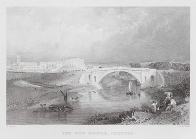 A Nova Ponte, Chester (gravura) de Thomas (after) Allom