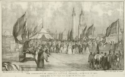 A cerimónia de abertura da Ponte de Londres de Thomas (after) Allom