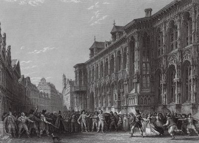 Câmara Municipal de Gand (gravura) de Thomas (after) Allom