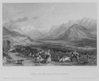 Vale do Isere, entre Voirons e Voireppe (gravura) de Thomas (after) Allom